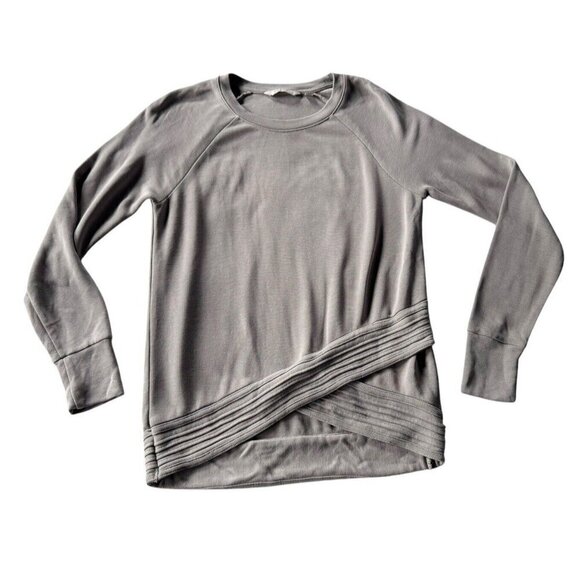 Athleta Womens Sz XS Gray Serenity Criss Cross Sweatshirt Long Sleeve - Picture 10 of 10